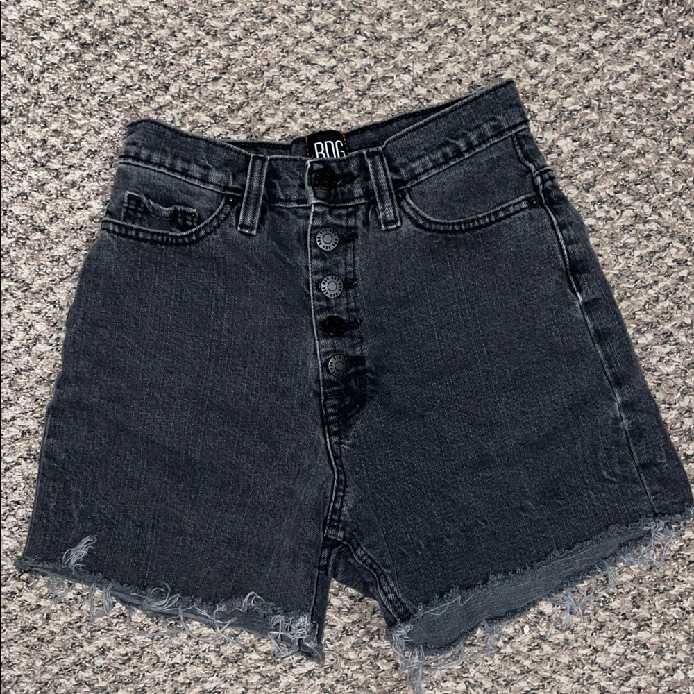 BDG Mom High Rise Dark Grey Jean Shorts